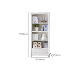 Classic French White Rectangular Wood Storage Bookcase Image - 21