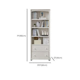 Classic French White Rectangular Wood Storage Bookcase Image - 27