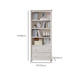 Classic French White Rectangular Wood Storage Bookcase Image - 28