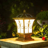 Classic Garden Decor Solar Outdoor Pillar Lantern Lamp Image - 15