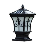 Classic Garden Decor Solar Outdoor Pillar Lantern Lamp Image - 2