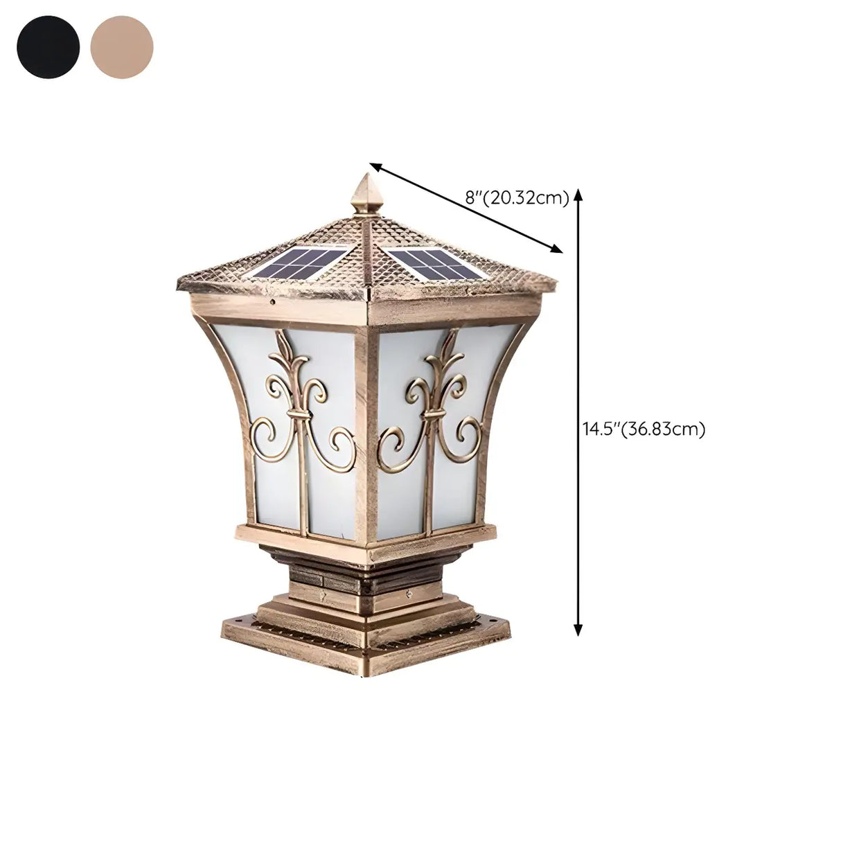 Classic Garden Decor Solar Outdoor Pillar Lantern Lamp Image - 20
