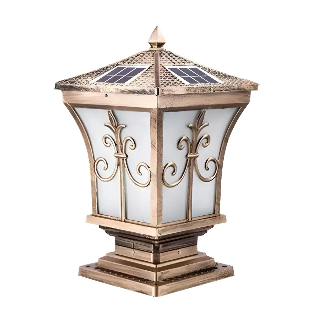 Classic Garden Decor Solar Outdoor Pillar Lantern Lamp Image - 3