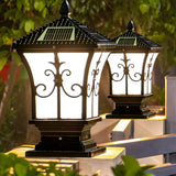 Classic Garden Decor Solar Outdoor Pillar Lantern Lamp Image - 6
