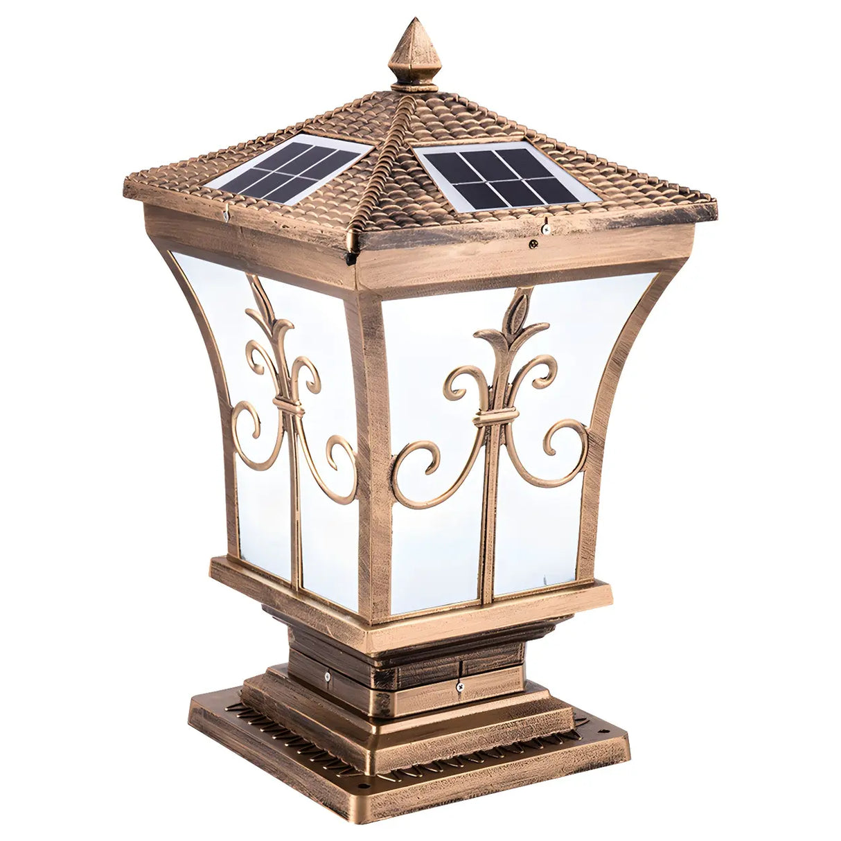 Classic Garden Decor Solar Outdoor Pillar Lantern Lamp Image - 7