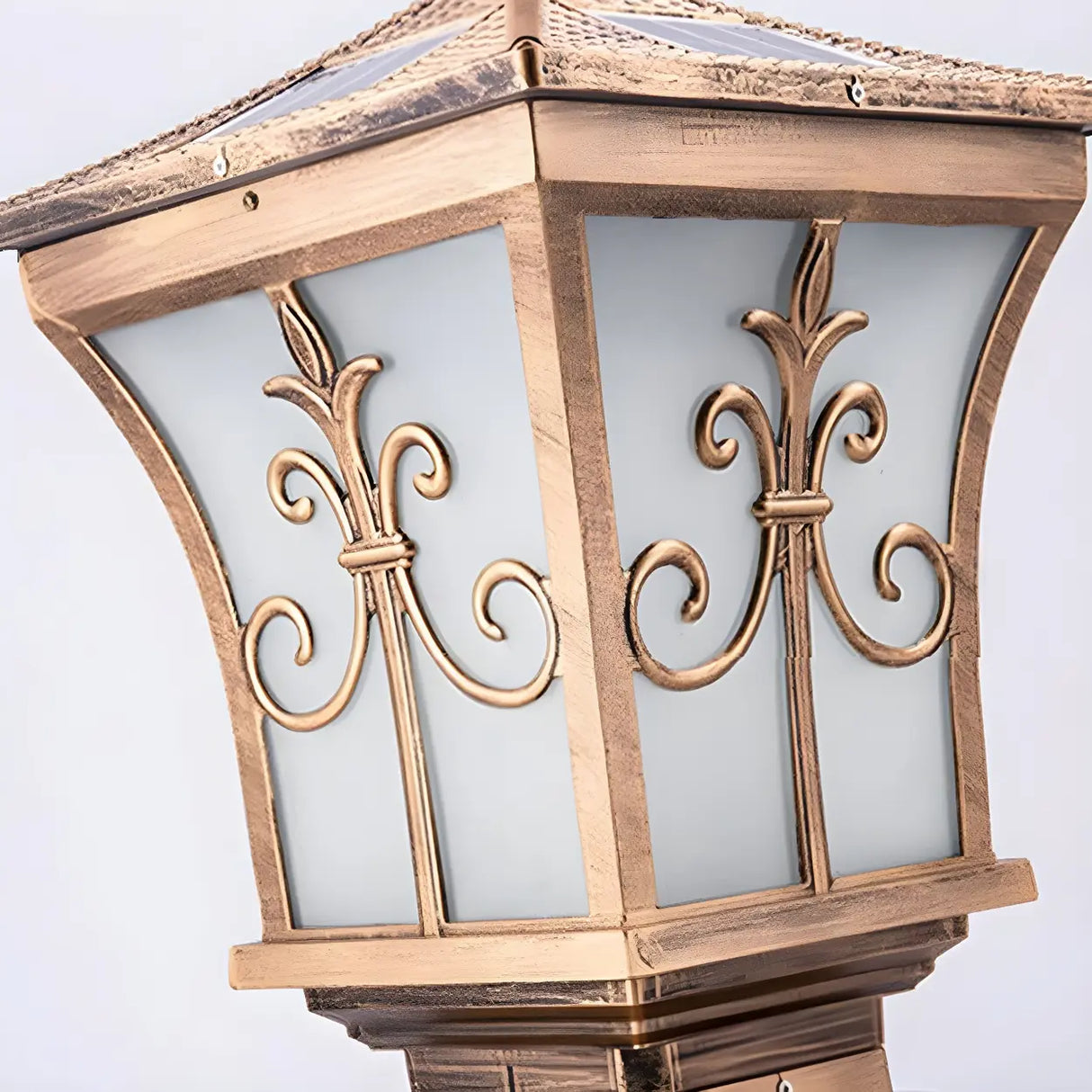 Classic Garden Decor Solar Outdoor Pillar Lantern Lamp Image - 8