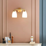 Classic Gold and Frosted Glass Vanity Light Image - 2
