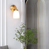 Classic Gold and Frosted Glass Vanity Light Image - 4
