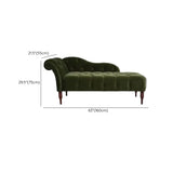 Classic Green Tufted Wooden Frame Left-Arm Chaise #size