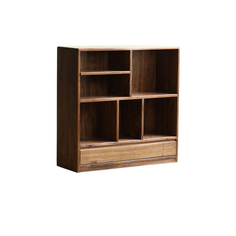 Classic Horizontal Brown Wood Storage Bookcase Image - 2