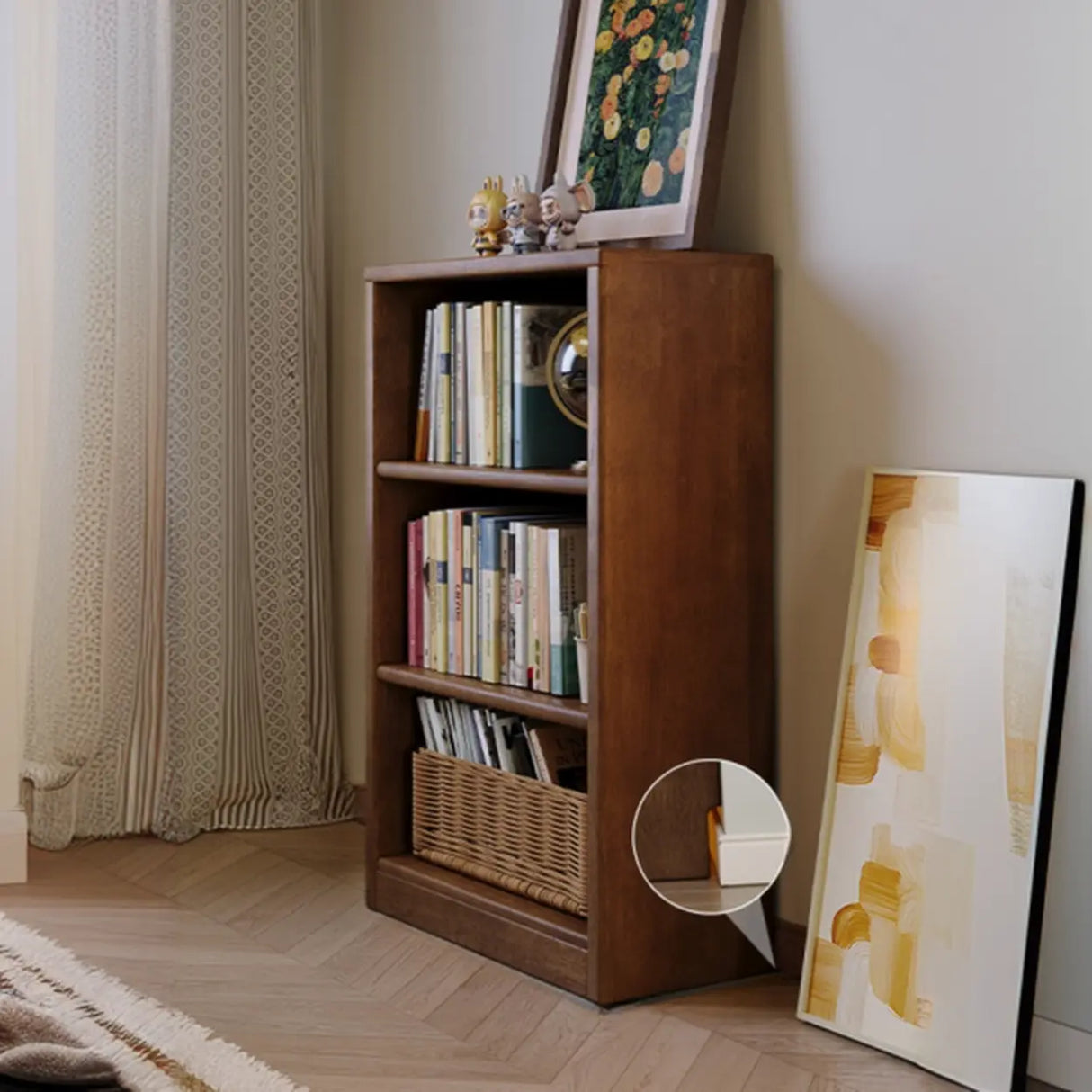 Classic Kids Low Profile Wood Brown Horizontal 3-Tier Bookshelf Image - 13