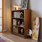 Classic Kids Low Profile Wood Brown Horizontal 3-Tier Bookshelf Image - 3