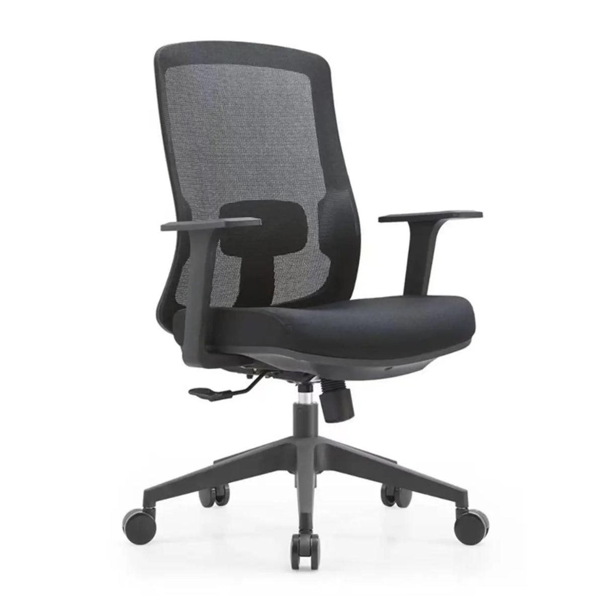 Classic Lumbar Support Black Ergonomic Mesh Office Chair Image - 9