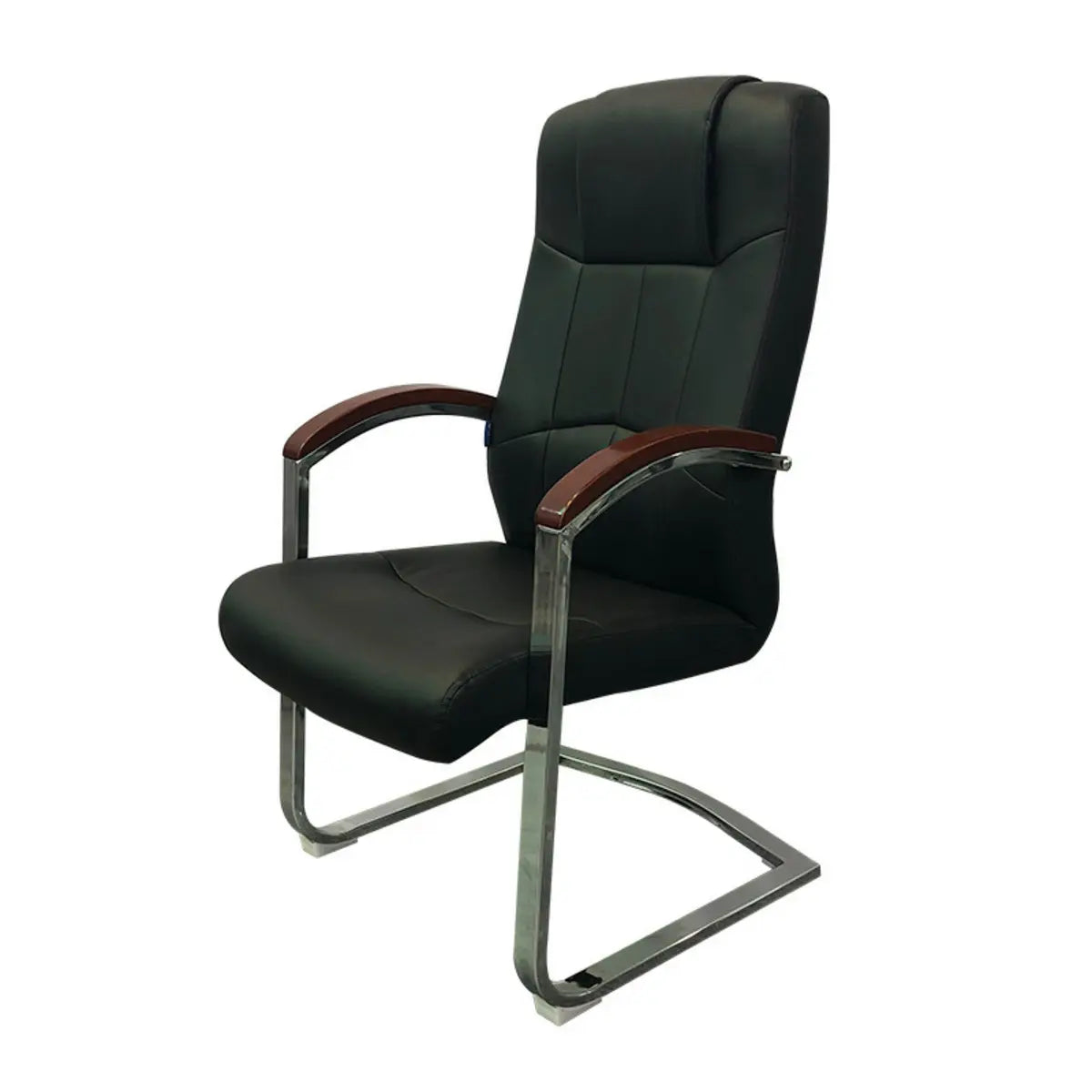 Classic Metal Frame Leather Office Chair With Fixed Arms Image - 7