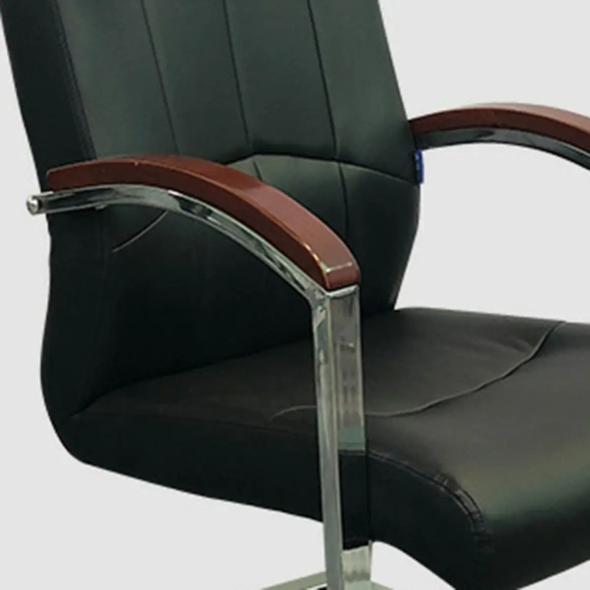 Classic Metal Frame Leather Office Chair With Fixed Arms Image - 8