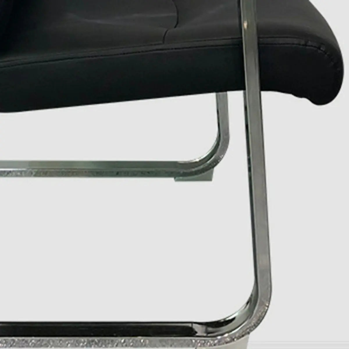 Classic Metal Frame Leather Office Chair With Fixed Arms Image - 9