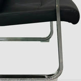 Classic Metal Frame Leather Office Chair With Fixed Arms Image - 9