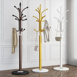 Classic Metal Gold Tall Freestanding Hall Tree with Hooks Image - 1