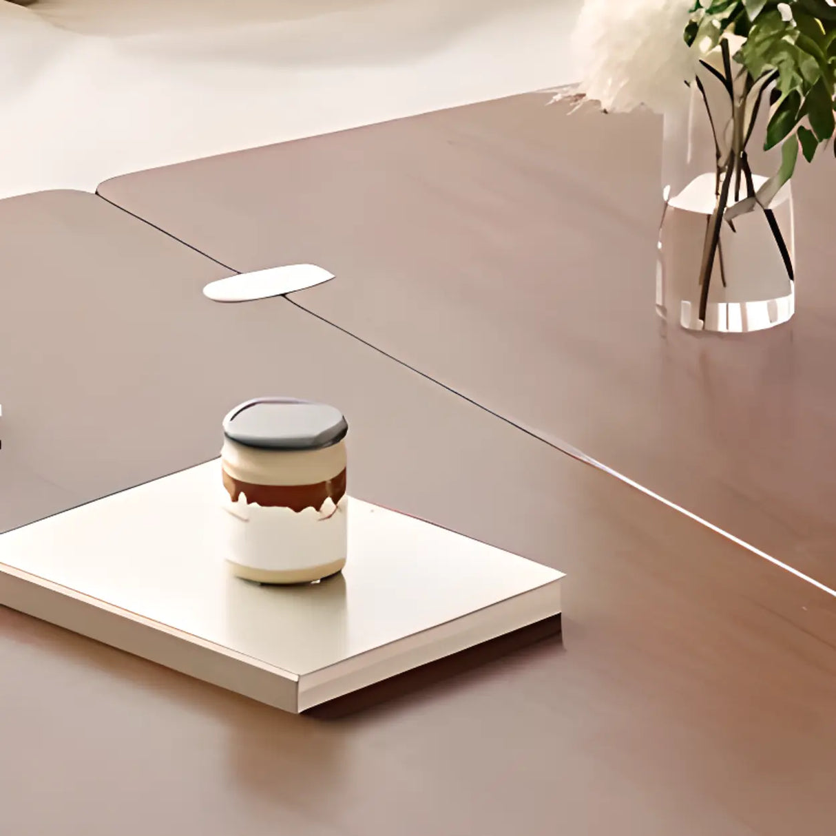 Classic Mobile Foldable Brown Wood Side Table with Storage Image - 9