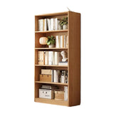 Classic Natural Finish Wood Vertical Storage Bookcase Image - 16