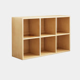 Classic Natural Finish Wood Vertical Storage Bookcase Image - 19