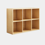 Classic Natural Finish Wood Vertical Storage Bookcase Image - 24