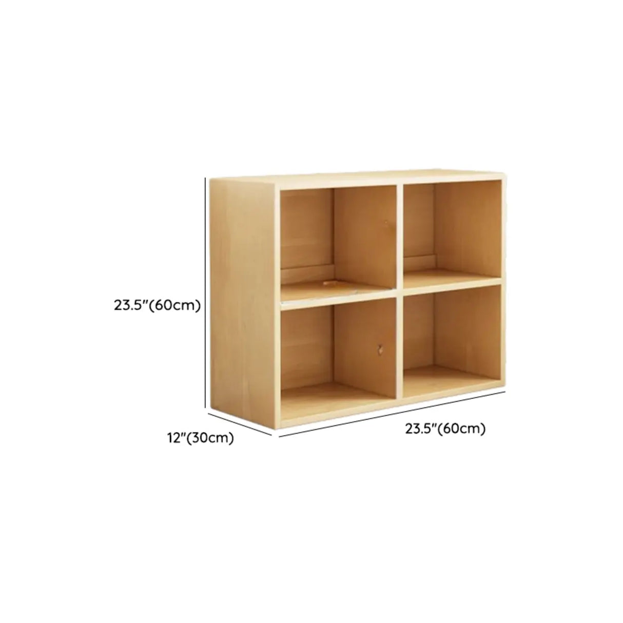 Classic Natural Finish Wood Vertical Storage Bookcase 