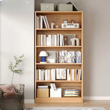 Classic Natural Finish Wood Vertical Storage Bookcase Image - 2