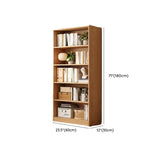 Classic Natural Finish Wood Vertical Storage Bookcase Image - 34