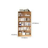 Classic Natural Finish Wood Vertical Storage Bookcase Image - 36