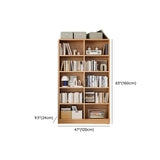 Classic Natural Finish Wood Vertical Storage Bookcase Image - 38