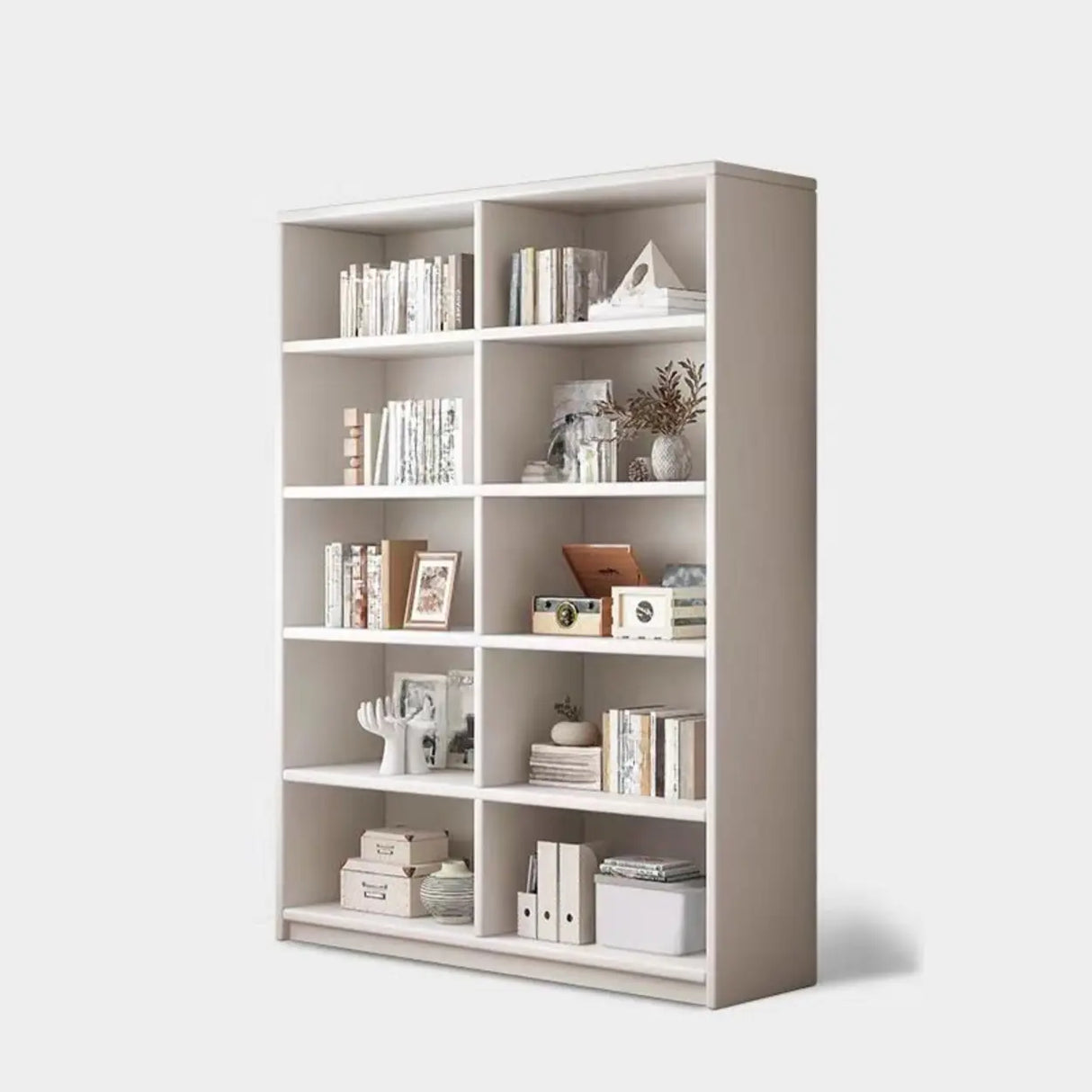 Classic Natural Finish Wood Vertical Storage Bookcase Image - 5