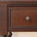 Classic Nut-Brown Wood Drawers Computer Desk Image - 14