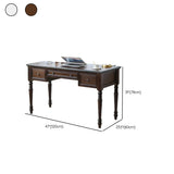 Classic Nut-Brown Wood Drawers Computer Desk #size