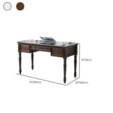 Classic Nut-Brown Wood Drawers Computer Desk Image - 21