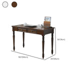 Classic Nut-Brown Wood Drawers Computer Desk Image - 23