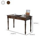 Classic Nut-Brown Wood Drawers Computer Desk Image - 24