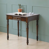 Classic Nut-Brown Wood Drawers Computer Desk Image - 5