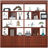Classic Open Rectangular Wood Display Cabinet Image - 13