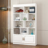 Classic Open Rectangular Wood Display Cabinet Image - 16