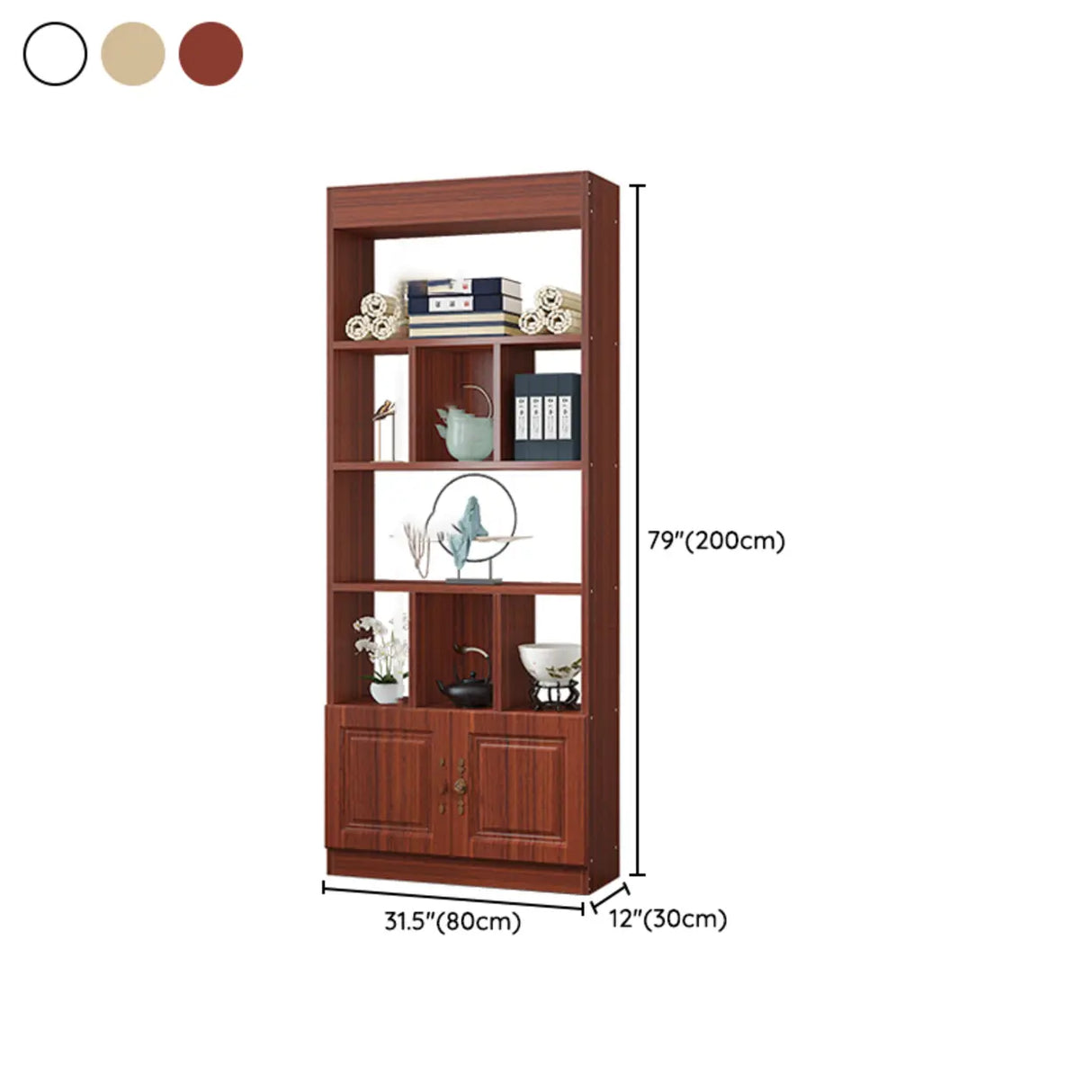 Classic Open Rectangular Wood Display Cabinet 