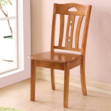 Medium Wood Classic Open Slatted Back Wood Standard Dining Chair Image - 2