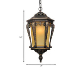Classic Outdoor Hanging Bronze Lantern Pendant Light #size