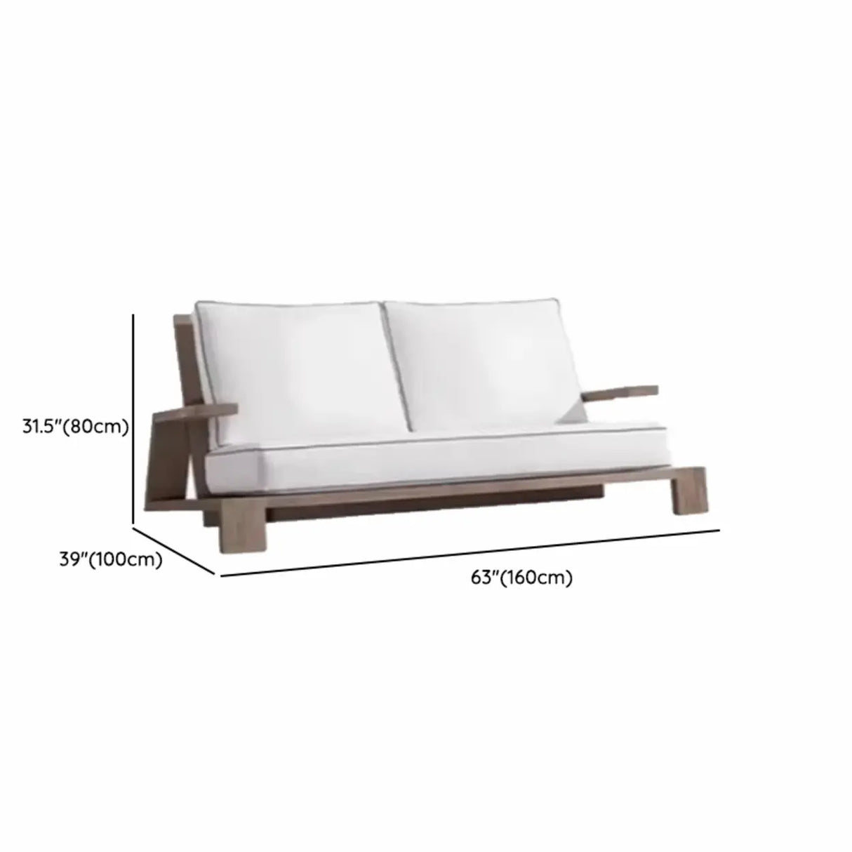 Classic Outdoor Upholstered Teak Sofa Set with Cushions 