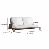 Classic Outdoor Upholstered Teak Sofa Set with Cushions #size