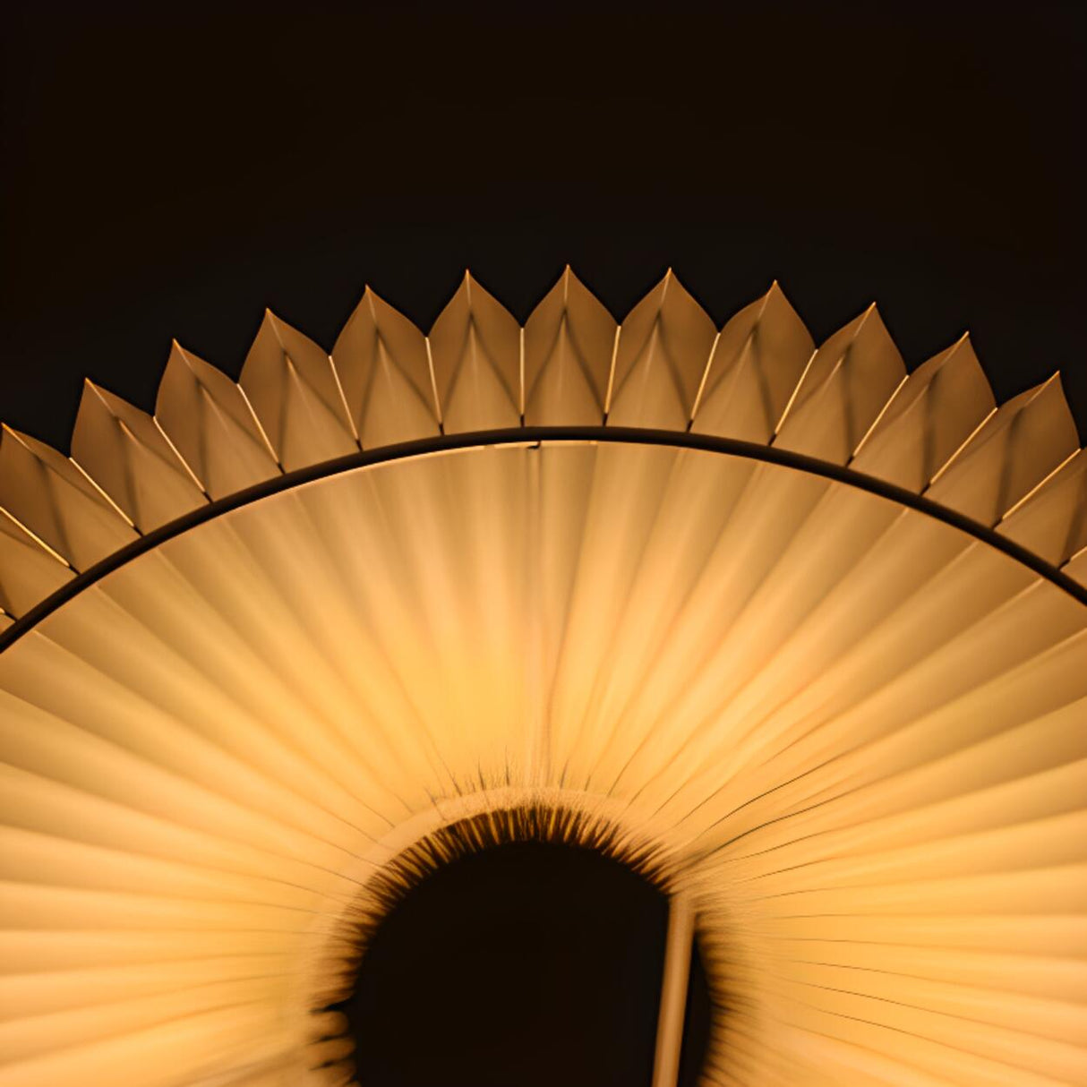 Classic Pleated Shade Walnut Metal Cone Wall Sconce Image - 14