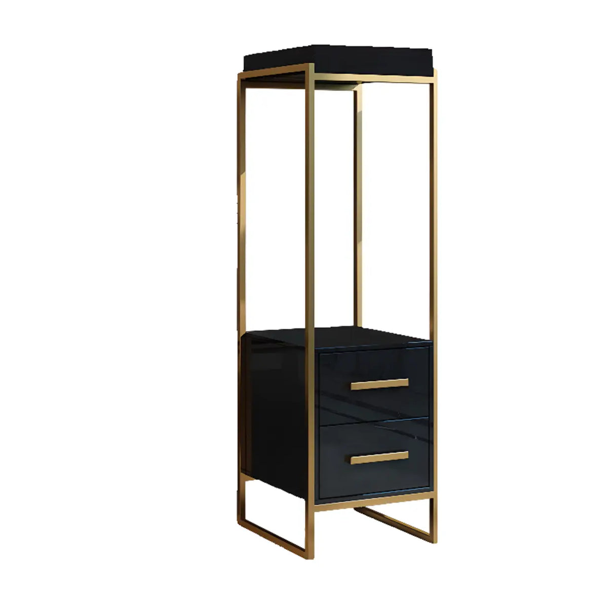 Classic Rectangle Faux Marble Plant Stand with Drawer Image - 9