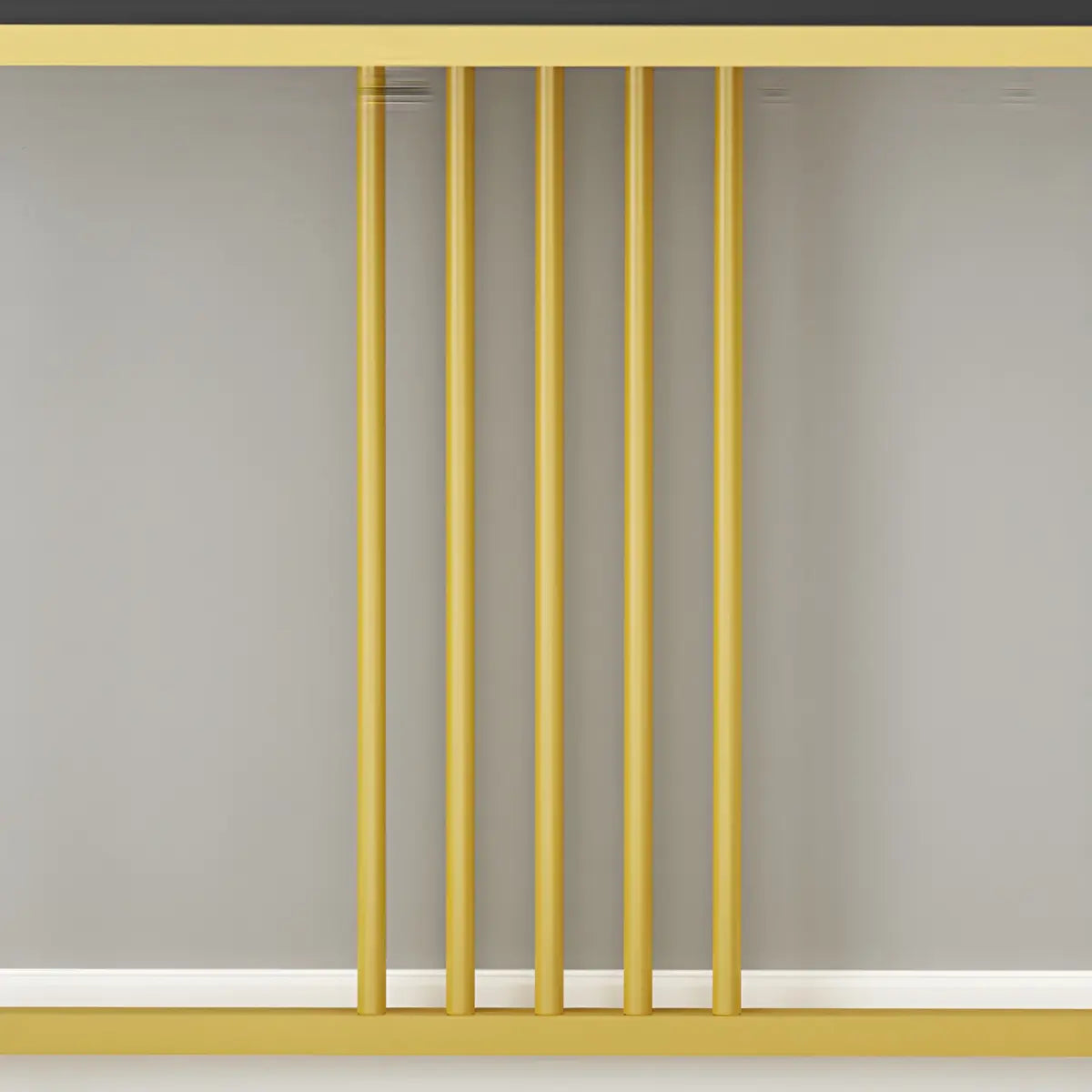 Classic Rectangle Gold Black Metal Wood Console Table Image - 13