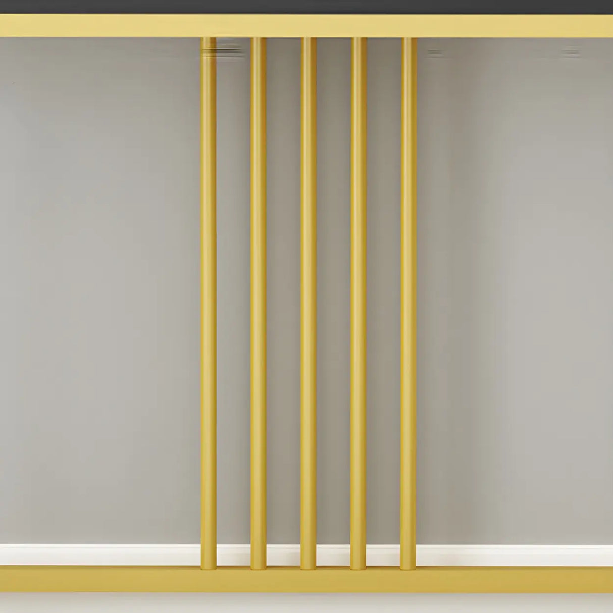 Classic Rectangle Gold Black Metal Wood Console Table Image - 13