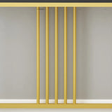 Classic Rectangle Gold Black Metal Wood Console Table Image - 13